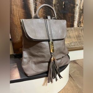 Miztque Taupe Leather Backpack